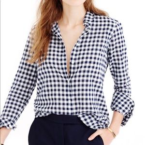 NWT J. Crew Crinkle Gingham Boy Shirt